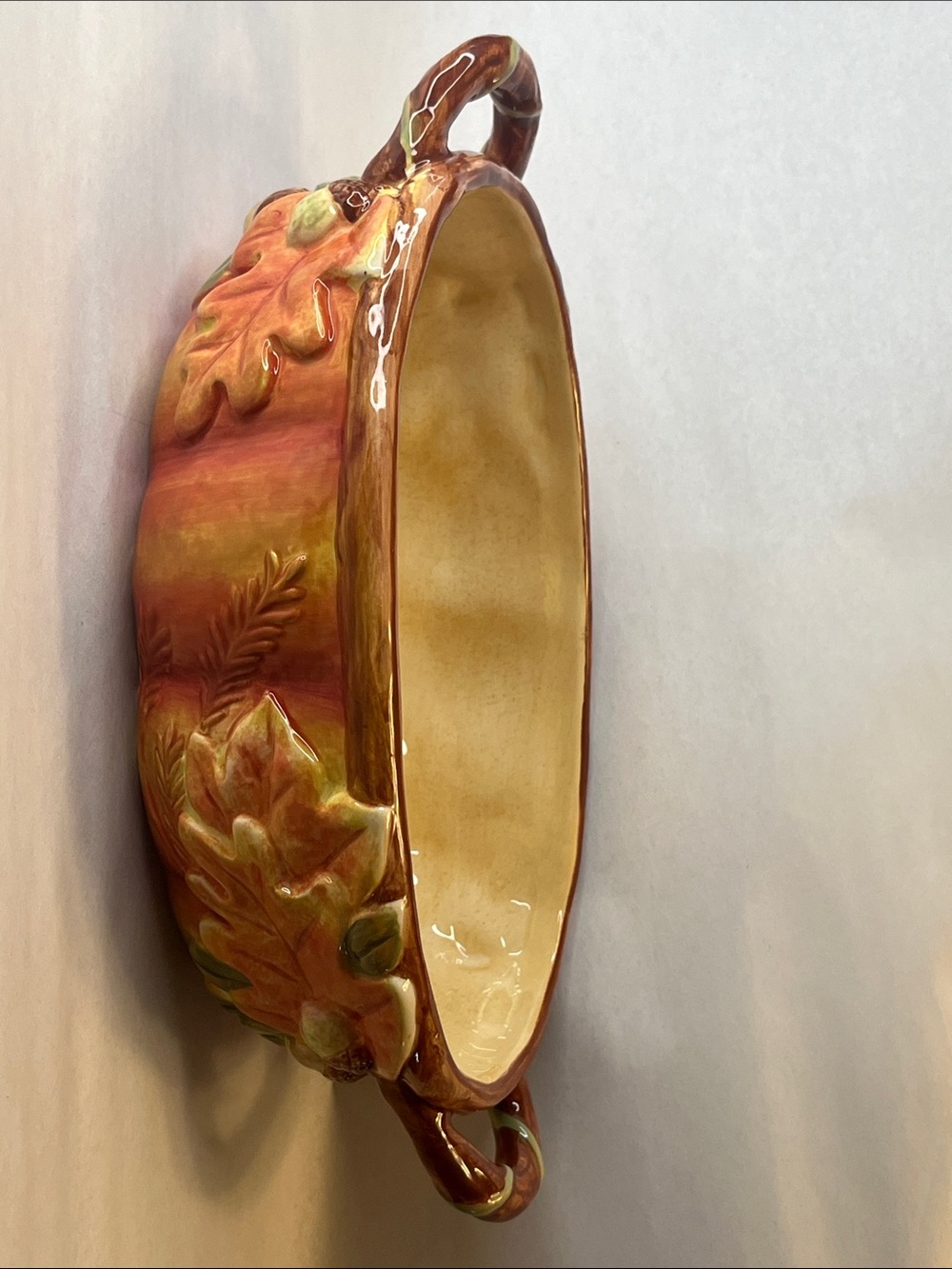Vintage Certified International Susan Winget Autumn OakLeaf,Acorn & Pumpkin Dish